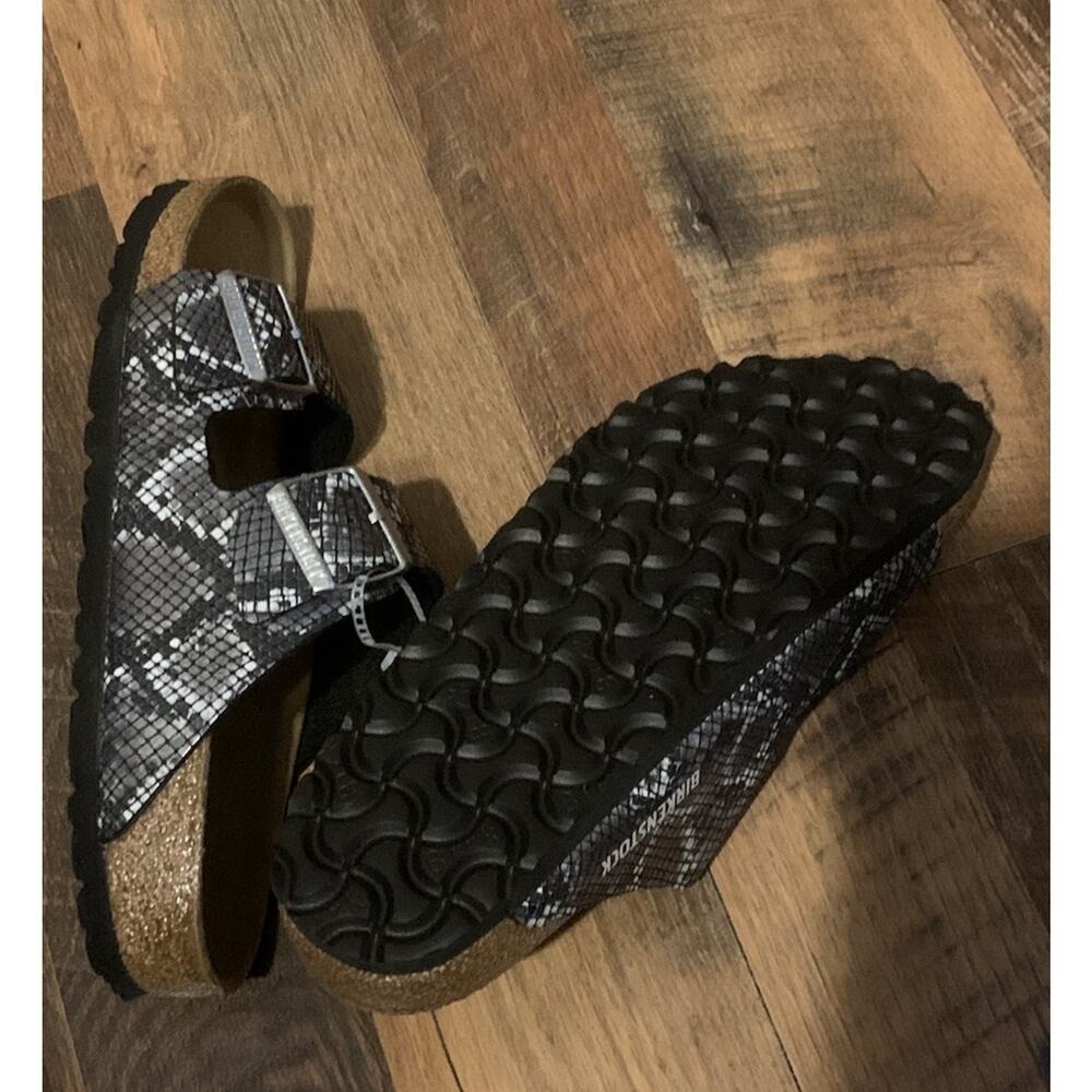 Birkenstock Arizona Split Birko-Flor Animal Metallic Print Size 7-7.5 US NWT - Picture 4 of 6
